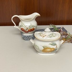 Charter Club summer Grove ceramic Creamer and Sugar set